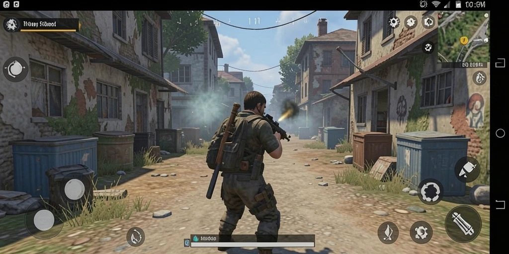 Screenshot menunjukkan karakter utama di tengah hutan rimba.