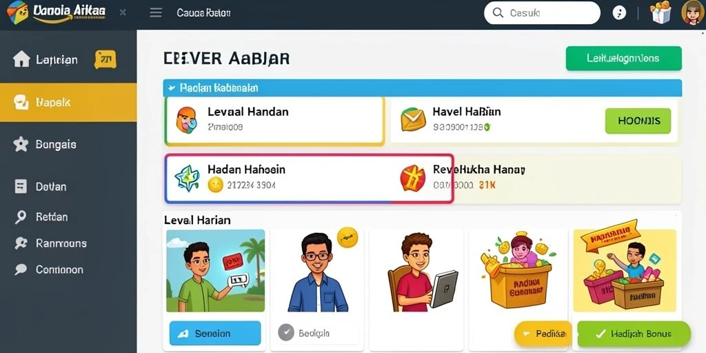 Tampilan antarmuka awal LIGAMASTER77 yang menarik.